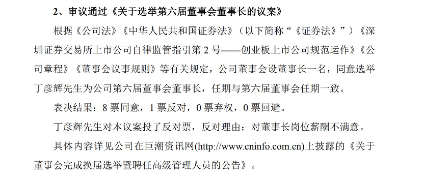 年薪435万创始人反对自己当选董事长，理由：对工资不满意